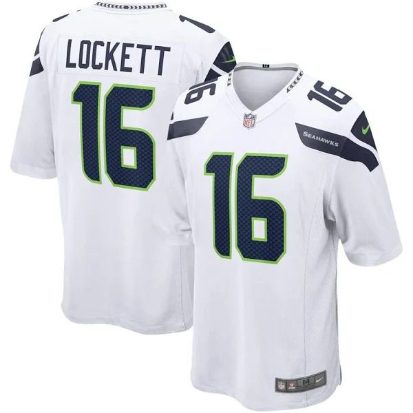 Men Seattle Seahawks #16 Tyler Lockett Nike White Game Team NFL Jersey